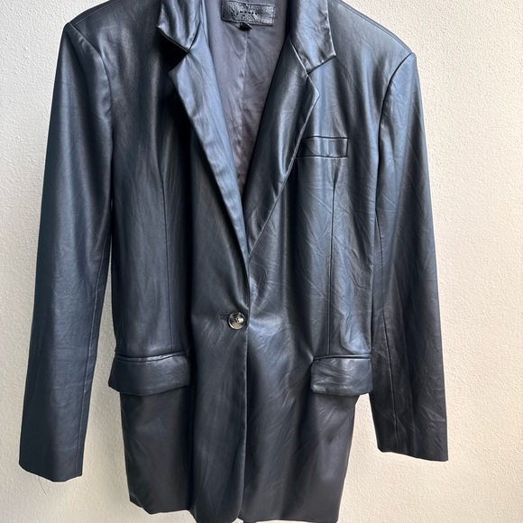Black Leather Blazer XS - Picture 6 of 9